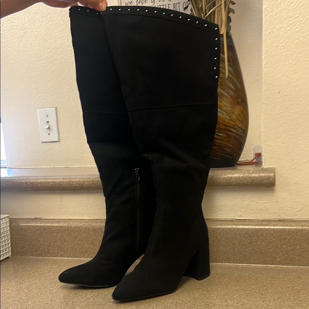 Charlotte Russe Black Over the Knee Boots
